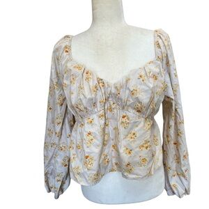 Abercrombie Fitch Womens Babydoll Style Floral Blouse